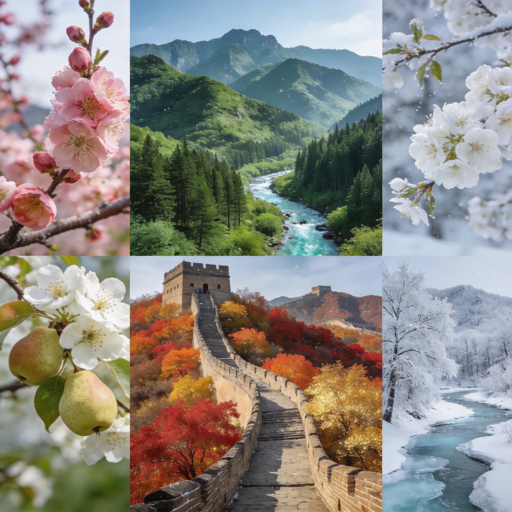 Seasonal landscapes illustrating the best times to visit China
